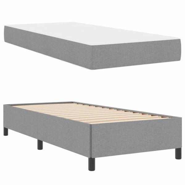 Boxspringbett Hellgrau, Schwarz 80 x 200 cm