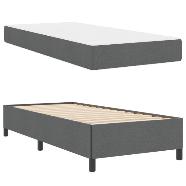 Boxspringbett Dunkelgrau, Schwarz 80 x 200 cm