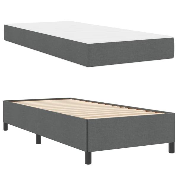 Boxspringbett Dunkelgrau, Schwarz 80 x 200 cm