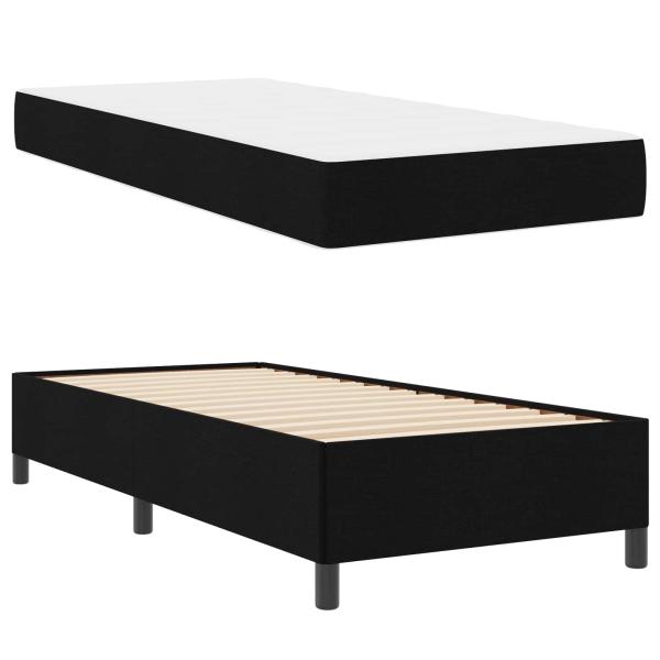 Boxspringbett Schwarz 90 x 190 cm Stoff