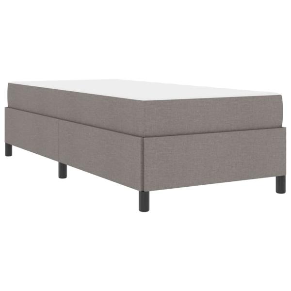Boxspringbett Taupe, Schwarz 90 x 190 cm Stoff, Ingenieurholz