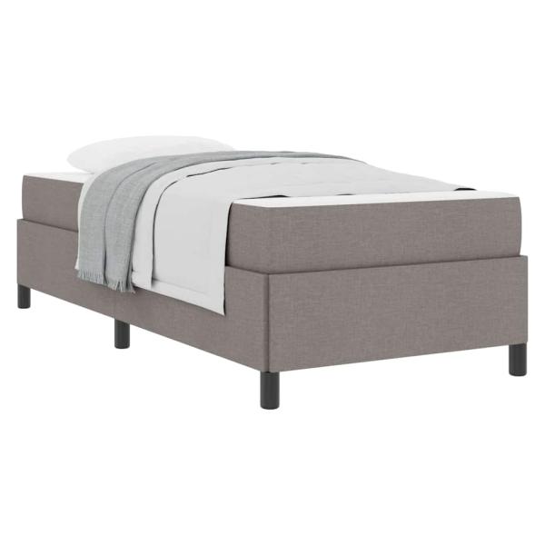 Boxspringbett Taupe, Schwarz 90 x 190 cm Stoff, Ingenieurholz