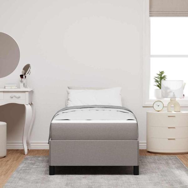 Boxspringbett Taupe, Schwarz 90 x 190 cm Stoff, Ingenieurholz