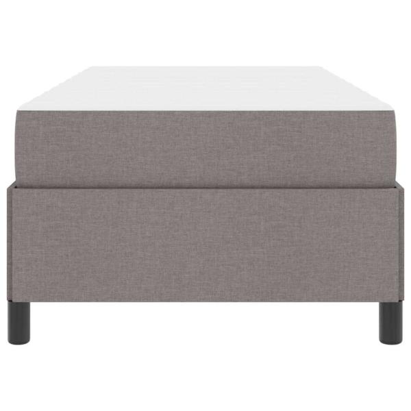 Boxspringbett Taupe, Schwarz 90 x 190 cm Stoff, Ingenieurholz