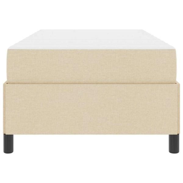 Boxspringbett Creme, Schwarz 90 x 200 cm Stoff, Ingenieurholz