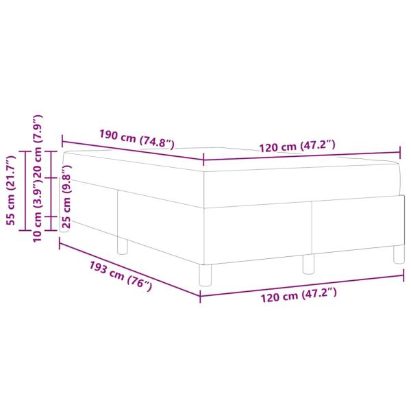 Boxspringbett Dunkelgrau, Schwarz 120 x 190 cm