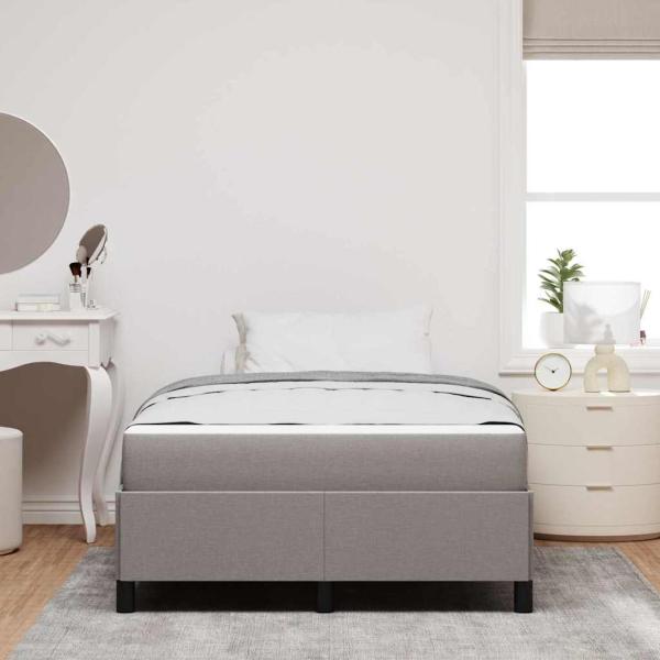 Boxspringbett Taupe, Schwarz 120 x 190 cm Stoff, Ingenieurholz