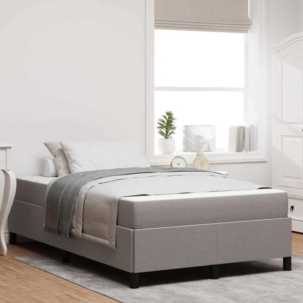 ARDEBO.de - Boxspringbett Taupe, Schwarz 120 x 200 cm Stoff, Ingenieurholz