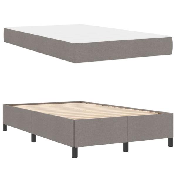 Boxspringbett Taupe, Schwarz 120 x 200 cm Stoff, Ingenieurholz