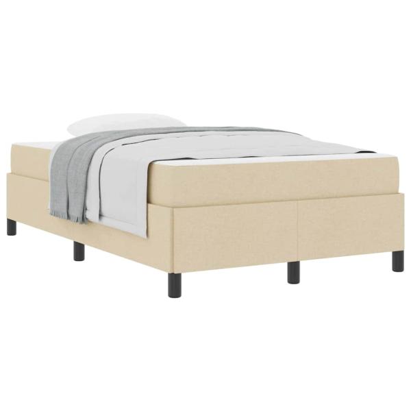 Boxspringbett Creme, Schwarz 120 x 200 cm Stoff, Ingenieurholz