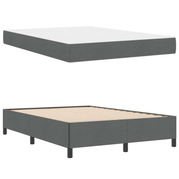Boxspringbett Dunkelgrau, Schwarz 140 x 190 cm