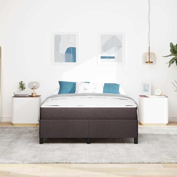 Boxspringbett Braun 140 x 190 cm Stoff, Ingenieurholz