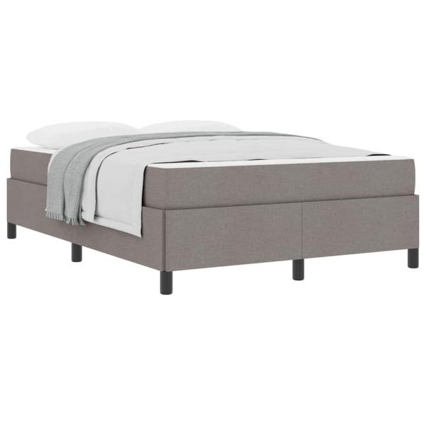 Boxspringbett Taupe, Schwarz 140 x 190 cm Stoff, Ingenieurholz