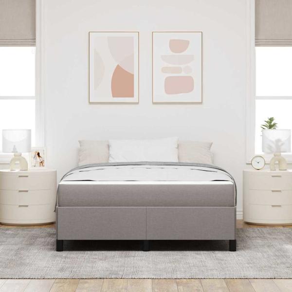 Boxspringbett Taupe, Schwarz 140 x 190 cm Stoff, Ingenieurholz