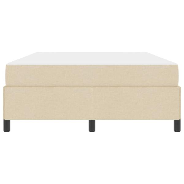 Boxspringbett Creme, Schwarz 140 x 190 cm Stoff, Ingenieurholz