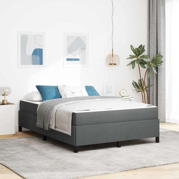 ARDEBO.de - Boxspringbett Dunkelgrau, Schwarz 140 x 200 cm