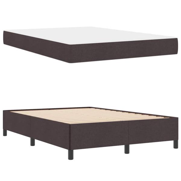 Boxspringbett Braun 140 x 200 cm Stoff, Ingenieurholz