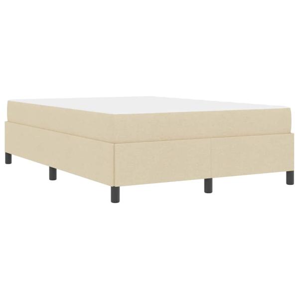 Boxspringbett Creme, Schwarz 160 x 200 cm Stoff, Ingenieurholz