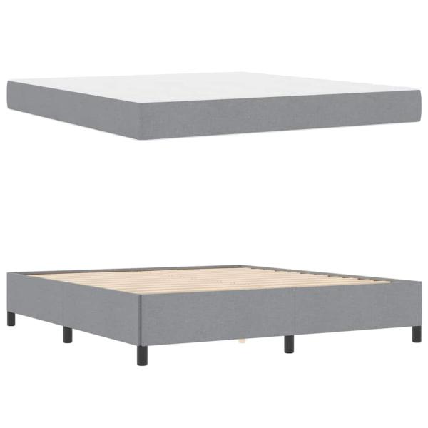 Boxspringbett Hellgrau, Schwarz 180 x 200 cm