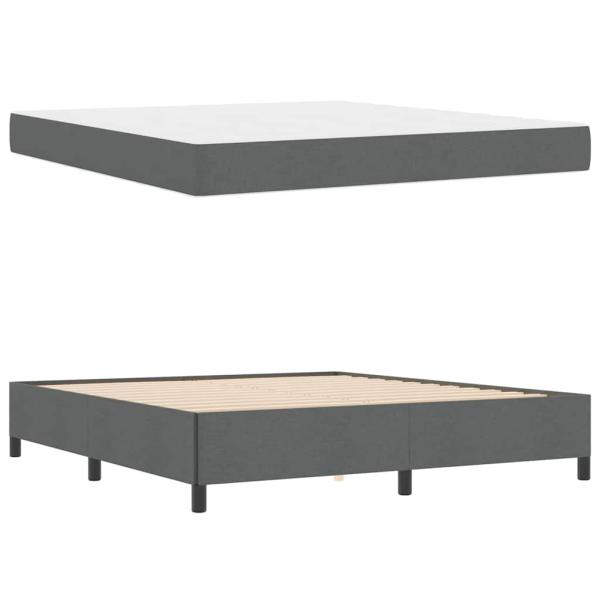 Boxspringbett Dunkelgrau, Schwarz 180 x 200 cm