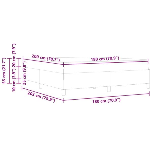 Boxspringbett Braun 180 x 200 cm Stoff, Ingenieurholz