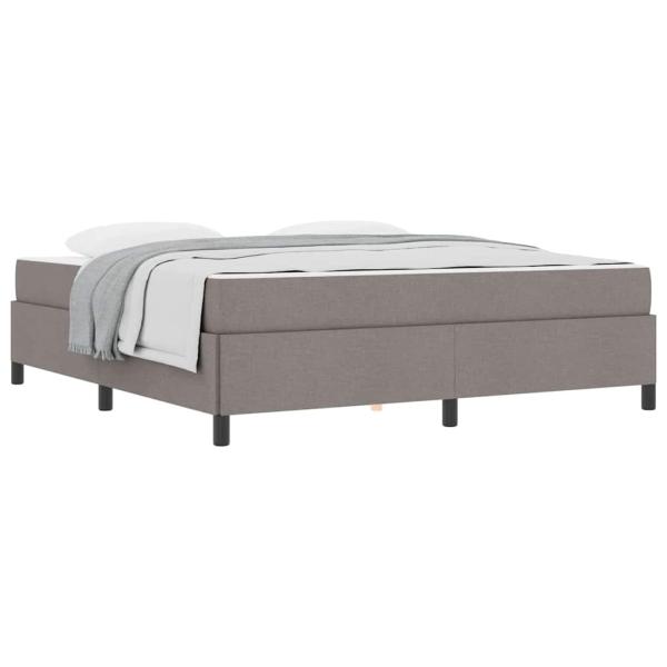 Boxspringbett Taupe, Schwarz 180 x 200 cm Stoff, Ingenieurholz