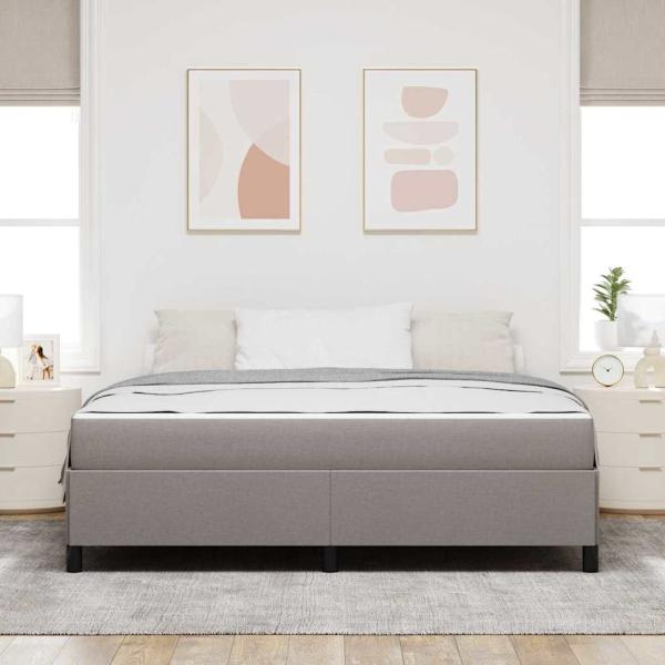 Boxspringbett Taupe, Schwarz 180 x 200 cm Stoff, Ingenieurholz