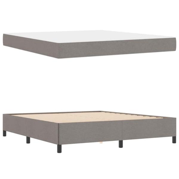 Boxspringbett Taupe, Schwarz 180 x 200 cm Stoff, Ingenieurholz