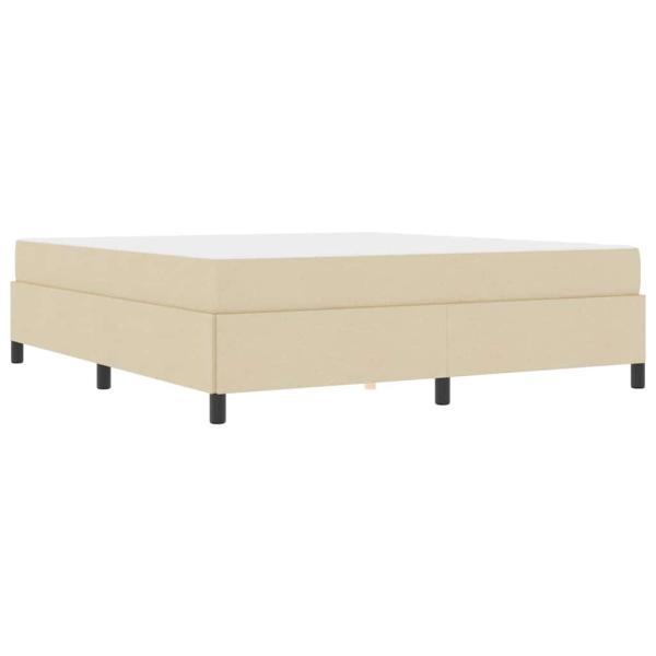 Boxspringbett Creme, Schwarz 180 x 200 cm Stoff, Ingenieurholz