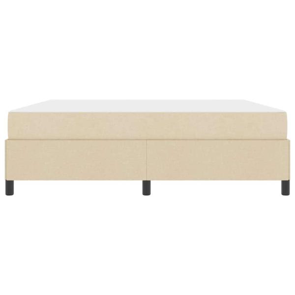 Boxspringbett Creme, Schwarz 180 x 200 cm Stoff, Ingenieurholz