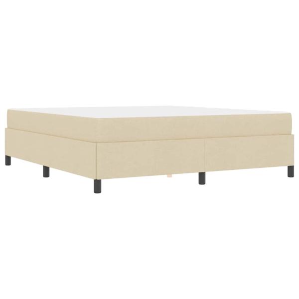 Boxspringbett Creme, Schwarz 180 x 200 cm Stoff, Ingenieurholz