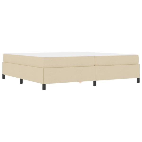 Boxspringbett Creme, Schwarz 200 x 200 cm Stoff, Ingenieurholz