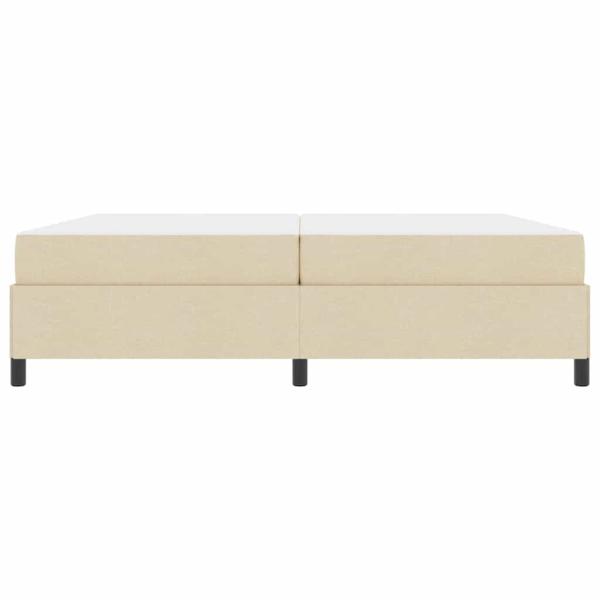 Boxspringbett Creme, Schwarz 200 x 200 cm Stoff, Ingenieurholz