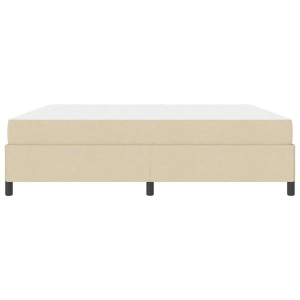 Boxspringbett Creme, Schwarz 200 x 200 cm Stoff, Ingenieurholz