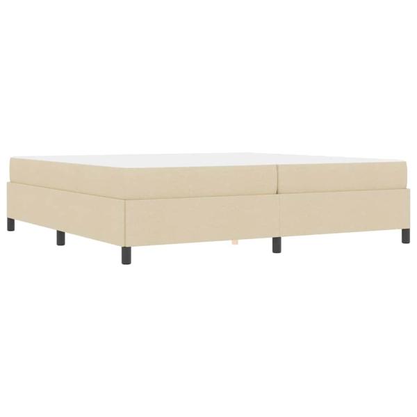 Boxspringbett Creme, Schwarz 200 x 200 cm Stoff, Ingenieurholz