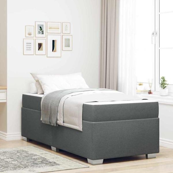 ARDEBO.de - Bettgestell Sonstiges Dunkelgrau 80 x 200 cm Stoff