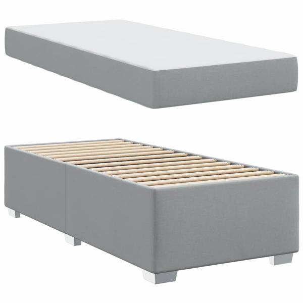Bettgestell Sonstiges Hellgrau 90 x 190 cm Stoff
