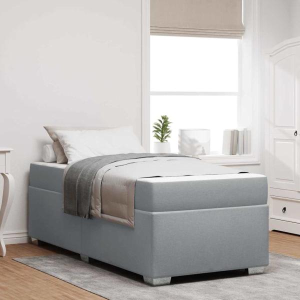 ARDEBO.de - Bettgestell Sonstiges Hellgrau 100 x 200 cm Stoff