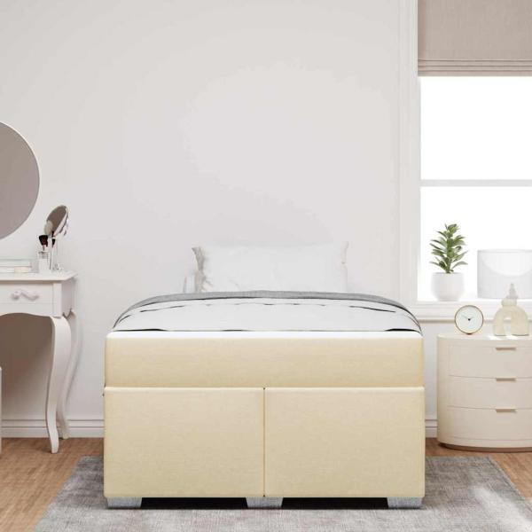 Bettgestell Sonstiges Creme 120 x 190 cm Stoff