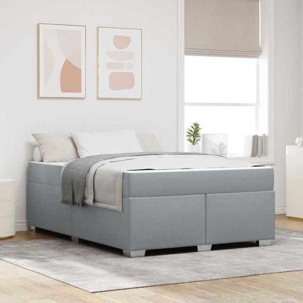 ARDEBO.de - Bettgestell Sonstiges Hellgrau 160 x 200 cm Stoff