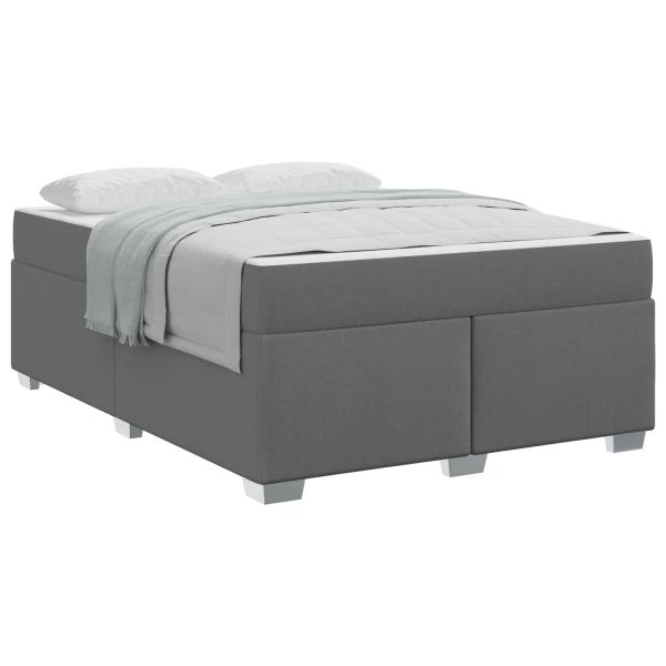 ARDEBO.de - Bettrahmen mit Matratze Dunkelgrau 160 x 200 cm Stoff