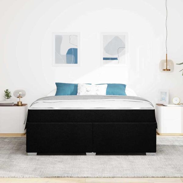 Bettgestell Sonstiges Schwarz 180 x 200 cm Stoff