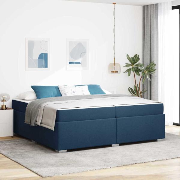 ARDEBO.de - Bettgestell Sonstiges Blau 200 x 200 cm Stoff