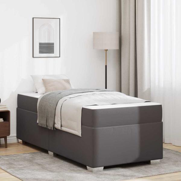 ARDEBO.de - Bettgestell Sonstiges Grau 90 x 200 cm Kunstleder