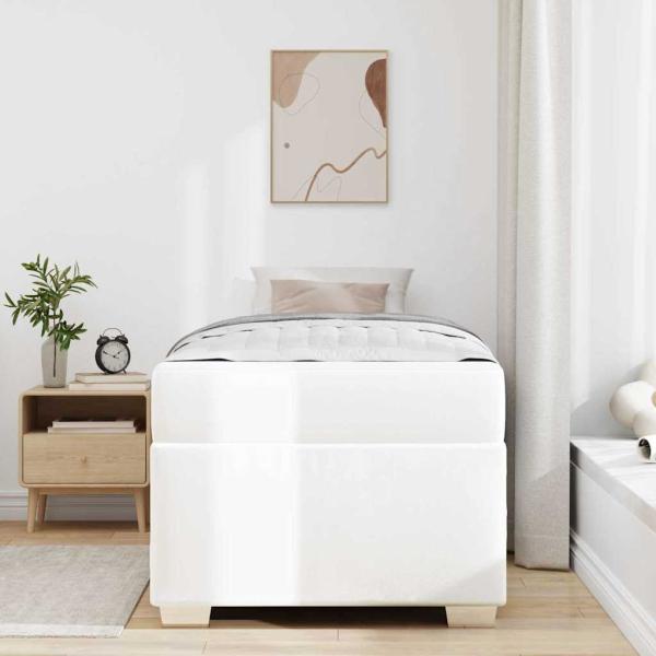 Bettgestell Sonstiges Weiß 100 x 200 cm Kunstleder