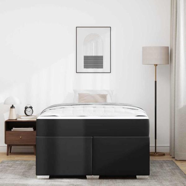 Bettgestell Sonstiges Schwarz 120 x 190 cm Kunstleder