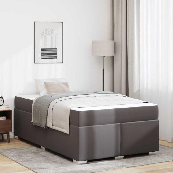 ARDEBO.de - Bettgestell Sonstiges Grau 120 x 190 cm Kunstleder