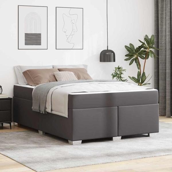 ARDEBO.de - Bettgestell Sonstiges Grau 140 x 200 cm Kunstleder