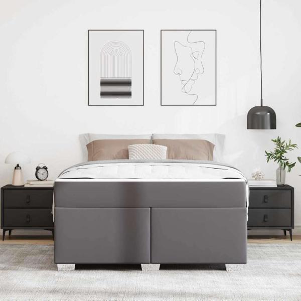 Bettgestell Sonstiges Grau 140 x 200 cm Kunstleder