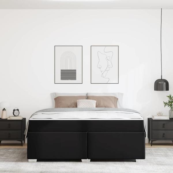 Bettgestell Sonstiges Schwarz 180 x 200 cm Kunstleder